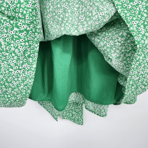 J.Crew Womens Printed Tie-Waist Mini Dress Size S Green Floral Preppy Classic - Picture 8 of 8